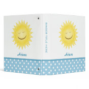 Happy Sunshine &amp; Polka Dot Personalized Binder