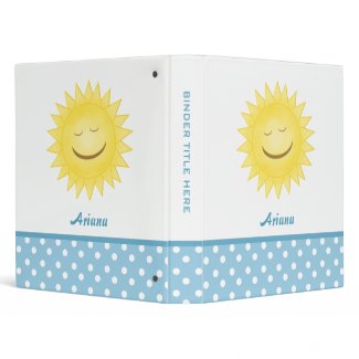 Happy Sunshine & Polka Dot Personalized Binder binder