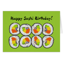 Happy Sushi Birthday Card cards