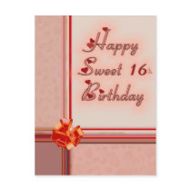 Happy Sweet 16th. Birthday Postcard