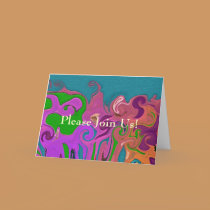 Happy Swirls Invitation cards by Perlyyyy Happy Swirls Invitation cards