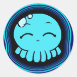 Happy Tako-Chan Round Stickers