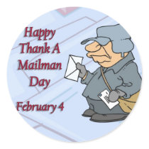 Happy Thank a Mailman Day February 4 Stickers
