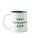 'Happy Thanksgiving 2008" Bag Pipe Turkey Mug