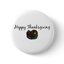 Happy Thanksgiving (Art Deco Cornucopia) buttons by LushLaundry Happy Thanksgiving (Art Deco Cornucopia) buttons
