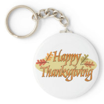 Happy Thanksgiving Autumn Leaves Key Chain