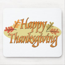 Happy Thanksgiving Autumn Leaves Mousepad