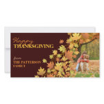 Happy Thanksgiving Autumn Leaves Photo Greeting Custom Photo Card