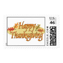 Happy Thanksgiving Autumn Leaves Postage