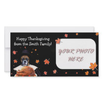 Happy Thanksgiving boxer dog photocard