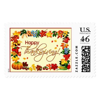 HAPPY THANKSGIVING by SHARON SHARPE Postage Stamp