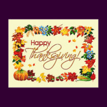 HAPPY THANKSGIVING by SHARON SHARPE postcards