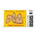 Happy Thanksgiving Cartoon Squash Postage Stamps