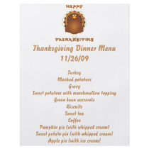 Happy Thanksgiving cartoon turkey holiday letter flyers