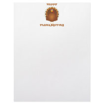 Happy Thanksgiving cartoon turkey paper letterhead