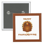 Happy Thanksgiving cartoon turkey pins