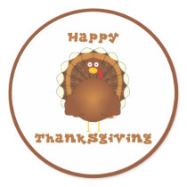 Happy Thanksgiving cartoon turkey stickers