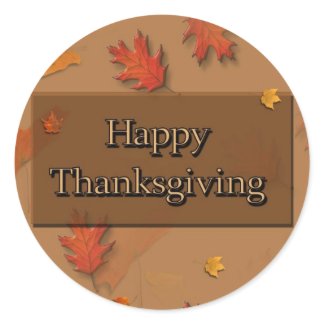 Happy Thanksgiving Classic Round Sticker