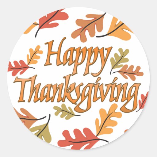 Happy Thanksgiving Classic Round Sticker | Zazzle