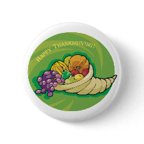 Happy Thanksgiving Cornucopia buttons by alternateworlds Happy Thanksgiving Cornucopia buttons