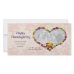Happy Thanksgiving Cornucopia Heart Custom Photo Card
