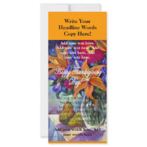 Happy Thanksgiving Day Flowers & Pears Flyers rack cards