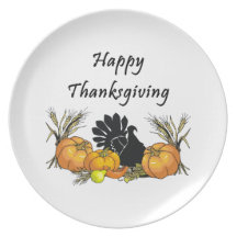Happy Thanksgiving Dinner Plates