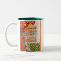 Happy Thanksgiving Family Meal Scene mugs