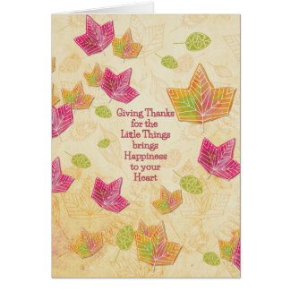 Happy Thanksgiving Give Thanks Happiness Greeting Card