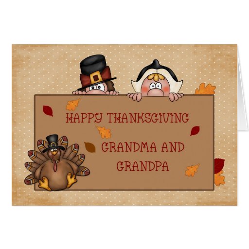 Happy Thanksgiving Grandparents Greeting Card | Zazzle
