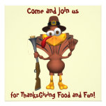 Happy Thanksgiving Holiday Turkey Invitations