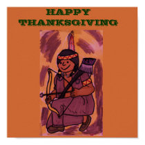 HAPPY THANKSGIVING INDIAN POSTER posters
