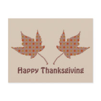 Happy Thanksgiving Leaves Postcard by ingasi Happy Thanksgiving Leaves Postcard