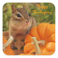 Happy Thanksgiving Little Chipmunk Sticker