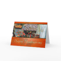 thanksgiving, holidays, modern, designs, red, orange, earth, nature, celebrating, collage, ginette, customizable, contemporary, gender neutral, business, professional, interior, fashion, classy, stylish, thank you, happy birthday, Card with custom graphic design