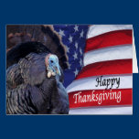 Happy Thanksgiving patriotic turkey waving America cards