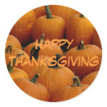 happy Thanksgiving, pumpkins Round Sticker