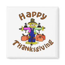 Happy Thanksgiving Scarecrow Magnet