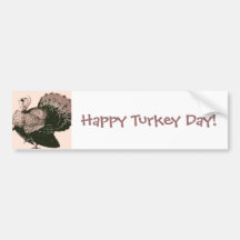 Happy Thanksgiving Turkey Bumper Stickers