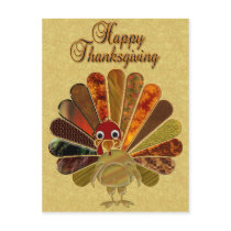 Happy Thanksgiving Turkey - Postcard