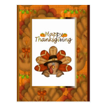 Happy Thanksgiving Turkey Postcard