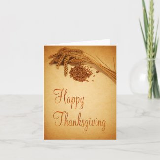 Happy Thanksgiving Wheat - Greeting Card