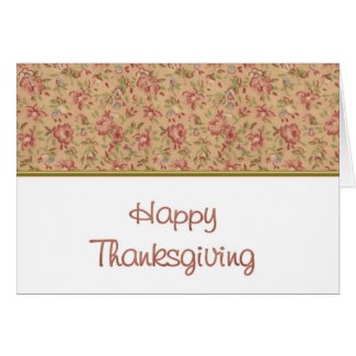 Happy Thanksgiving with fabric pattern Card