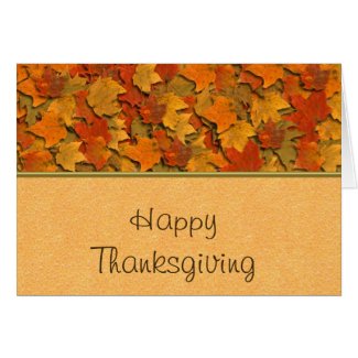 Happy Thanksgiving with fall leaves Card