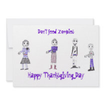 Happy Thanksgiving Zombie Custom Invites