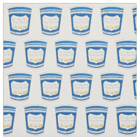 Happy To Serve You Greek Coffee Cup Fabric