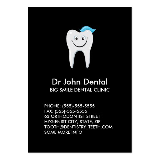 Happy tooth dental profile card business card (front side)