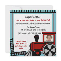 Happy Tracks Railroad Invitation/Red