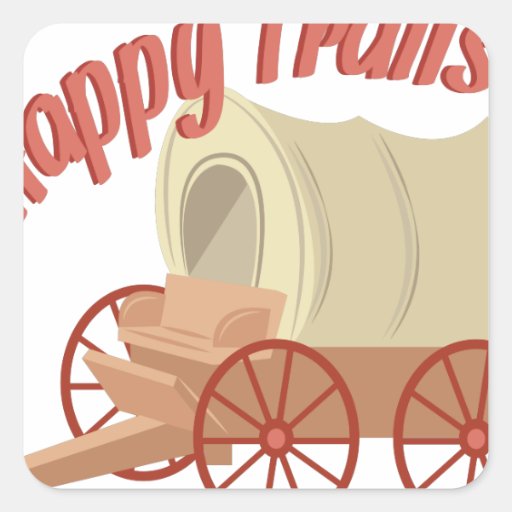 Happy Trails Square Sticker | Zazzle