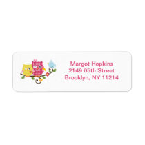 Happy Tree Owls/Birds Return Address Labels labels